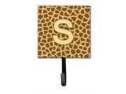 Letter S Initial Monogram Giraffe Leash Holder or Key Hook