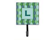 Letter L Initial Monogram Blue Argoyle Leash Holder or Key Hook