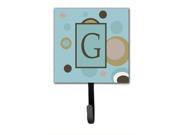Letter G Initial Monogram Blue Dots Leash Holder or Key Hook