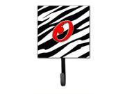 Letter O Initial Monogram Zebra Red Leash Holder or Key Hook