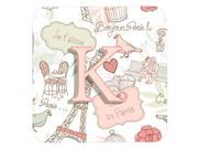 Set of 4 Letter K Love in Paris Pink Foam Coasters CJ2002 KFC