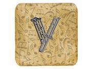 Set of 4 Letter V Musical Instrument Alphabet Foam Coasters CJ2004 VFC