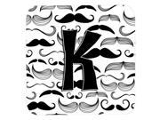 Set of 4 Letter K Moustache Initial Foam Coasters CJ2009 KFC
