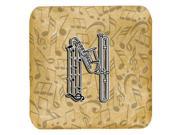 Set of 4 Letter N Musical Instrument Alphabet Foam Coasters CJ2004 NFC