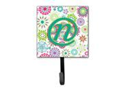 Letter N Flowers Pink Teal Green Initial Leash or Key Holder CJ2011 NSH4