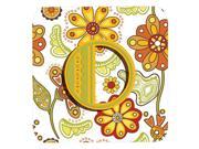 Set of 4 Letter O Floral Mustard and Green Foam Coasters CJ2003 OFC