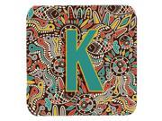 Set of 4 Letter K Retro Tribal Alphabet Initial Foam Coasters CJ2013 KFC