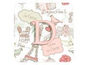 Set of 4 Letter D Love in Paris Pink Foam Coasters CJ2002 DFC