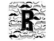Set of 4 Letter R Moustache Initial Foam Coasters CJ2009 RFC