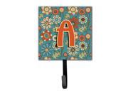 Letter A Flowers Retro Blue Leash or Key Holder CJ2012 ASH4