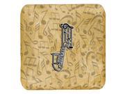 Set of 4 Letter J Musical Instrument Alphabet Foam Coasters CJ2004 JFC
