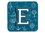 Set of 4 Letter E Sea Doodles Initial Alphabet Foam Coasters CJ2014 EFC