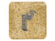 Set of 4 Letter P Musical Instrument Alphabet Foam Coasters CJ2004 PFC