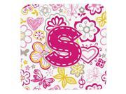 Set of 4 Letter S Flowers and Butterflies Pink Foam Coasters CJ2005 SFC