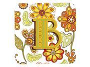 Set of 4 Letter B Floral Mustard and Green Foam Coasters CJ2003 BFC