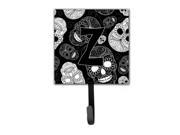 Letter Z Day of the Dead Skulls Black Leash or Key Holder CJ2008 ZSH4