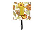 Letter T Floral Mustard and Green Leash or Key Holder CJ2003 TSH4