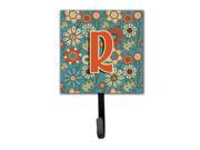 Letter R Flowers Retro Blue Leash or Key Holder CJ2012 RSH4