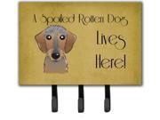 Wirehaired Dachshund Spoiled Dog Lives Here Leash or Key Holder BB1481TH68