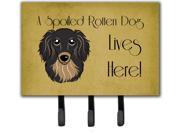 Longhair Black and Tan Dachshund Spoiled Dog Lives Here Leash or Key Holder BB1461TH68
