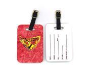 Pair of Butterfly on Red Luggage Tags