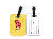 Pair of Lady Bug on Yellow Luggage Tags