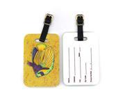 Pair of Tropical Fish on Mustard Luggage Tags
