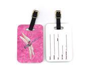 Pair of Dragonfly on Pink Luggage Tags