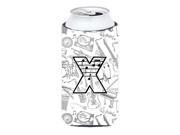 Letter X Musical Note Letters Tall Boy Beverage Insulator Hugger CJ2007 XTBC