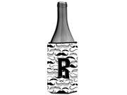 Letter R Moustache Initial Wine Bottle Beverage Insulator Hugger CJ2009 RLITERK