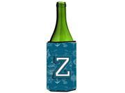 Letter Z Sea Doodles Initial Alphabet Wine Bottle Beverage Insulator Hugger CJ2014 ZLITERK