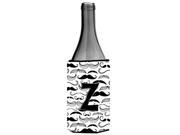 Letter Z Moustache Initial Wine Bottle Beverage Insulator Hugger CJ2009 ZLITERK