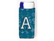 Letter A Sea Doodles Initial Alphabet Ultra Beverage Insulators for slim cans CJ2014 AMUK