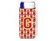 Letter G Football Cardinal and Gold Ultra Beverage Insulators for slim cans CJ1070 GMUK