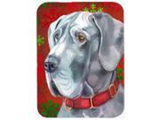 Great Dane Red Snowflakes Holiday Christmas Glass Cutting Board Large LH9577LCB