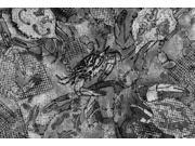 Grey Canvas Abstract Crabs Fabric Placemat 8953PLMT