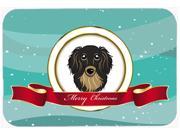 Longhair Black and Tan Dachshund Merry Christmas Kitchen or Bath Mat 24x36 BB1523JCMT