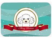 White Poodle Merry Christmas Glass Cutting Board Large BB1567LCB