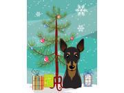 Christmas Tree and Min Pin Flag Canvas House Size BB1612CHF