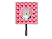 Old English Sheepdog Valentine s Love and Hearts Leash or Key Holder