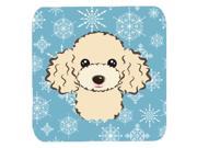 Set of 4 Snowflake Buff Poodle Foam Coasters BB1692FC