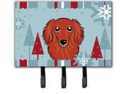 Winter Holiday Longhair Red Dachshund Leash or Key Holder BB1710TH68