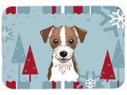 Winter Holiday Jack Russell Terrier Glass Cutting Board Large BB1698LCB