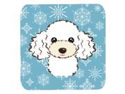 Set of 4 Snowflake White Poodle Foam Coasters BB1691FC