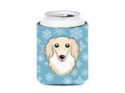 Snowflake Longhair Creme Dachshund Can or Bottle Hugger BB1646CC