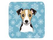 Set of 4 Snowflake Jack Russell Terrier Foam Coasters BB1695FC