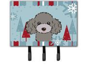 Winter Holiday Silver Gray Poodle Leash or Key Holder BB1755TH68