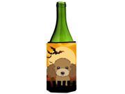 Halloween Chocolate Brown Poodle Wine Bottle Beverage Insulator Hugger BB1814LITERK