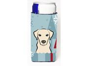 Winter Holiday Yellow Labrador Ultra Beverage Insulators for slim cans BB1718MUK