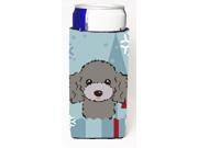 Winter Holiday Silver Gray Poodle Ultra Beverage Insulators for slim cans BB1755MUK